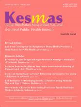 Kesmas: Jurnal Kesehatan Masyarakat Nasional (National Public Health Journal)